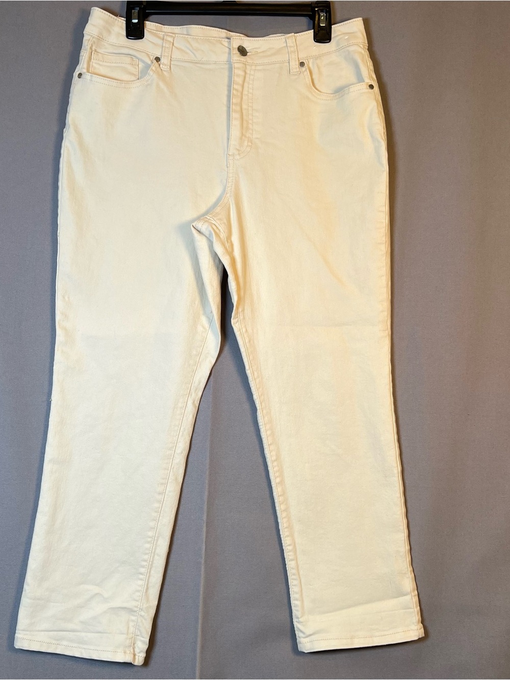 d. jeans Off-White High-Rise Straight Cropped Capri Jeans sz12 Inseam 24’’